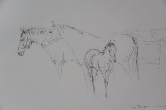 Two Mares and Foal (2009)