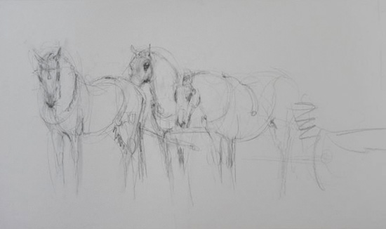 3 Carriage Horses Sketch (2009)