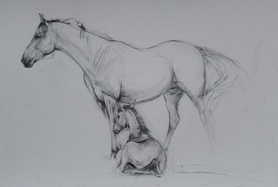 Mare with Sitting Foal (2009)