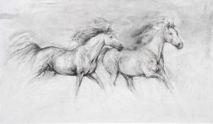 Two Horses Galloping