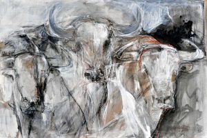 Bulls on Hardboard Series – no 3