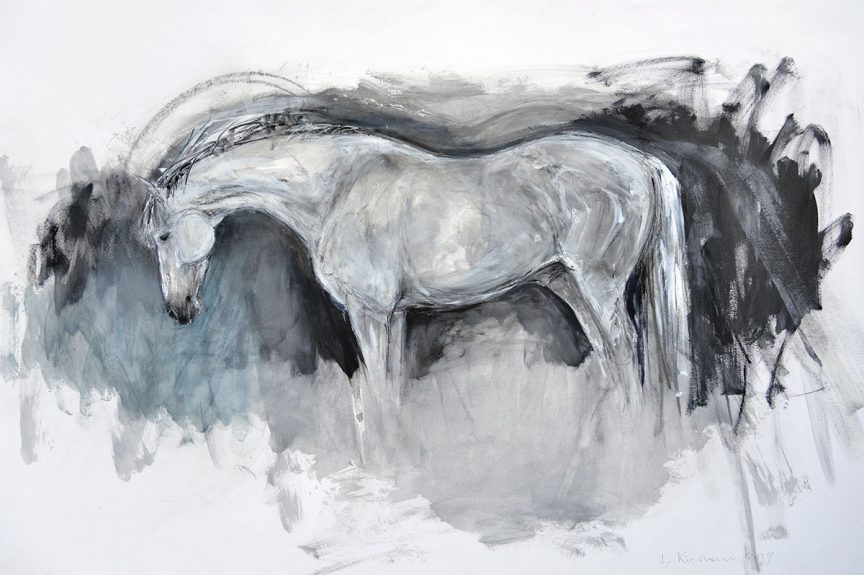 White Horse on Dark Ground