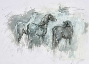Oil Sketch 3 Horses