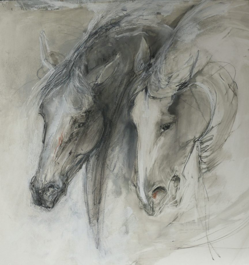 Overpainted print (Wild Horses)